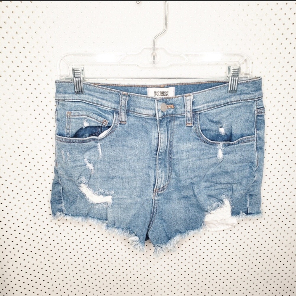 PINK Victoria's Secret Distressed Denim Shorts